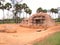 Mahabalipuram, Tamil Nadu, India - June 14, 2009 Ancient Tiger Cave rock cut Hindu temple Ancient