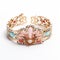 Maharaja-inspired Pink And Turquoise Cuff Bracelet With Art Nouveau-inspired Bead