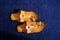 Maharashtrian Traditional Kolhapuri chappal on blue backround