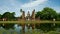 Mahathat temple in Sukhothai Historical Park, famous tourist attraction in northern Thailand.