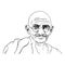 Mahatma Gandhi Black and White Portrait Illustration, Non-Violence Day, Vector Design