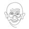 Mahatma Gandhi the Indian figure continuous one line drawing. Gandhi is a man who leader of the Indian independence movement from