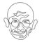 Mahatma Gandhi the Indian figure continuous one line drawing. Gandhi is a man who leader of the Indian independence movement from