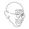 Mahatma Gandhi the Indian figure continuous one line drawing. Gandhi is a man who leader of the Indian independence movement from