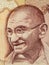 Mahatma Gandhi portrait on indian 500 rupee banknote macro, India money closeup