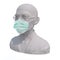 Mahatma Gandhi sculpture with surgeon mask