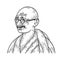 Mahatma Gandhi sketch vector illustration