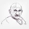 Mahatma Gandhi vector sketch portrait isolated