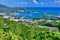 Mahe Island Seychelles - November 20th 2019: view on wind farm near capital city Victoria.