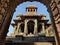 Maheshwar, Madhya Pradesh, India, 24 Feb 2024, Exterior View of the scenic tourist landmark Maheshwar fort and temple, The ancient