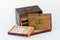 Mahjong game tiles old wood box long life sign