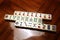 Mahjong tiles in rows