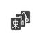 Mahjong tiles vector icon