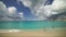 MAHO BAY BEACH, SAINT MARTIN - JULY, 2019: Famous Maho Beach on the Dutch side of the Caribbean island of Saint Martin