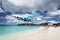 Maho Beach, Sint Maarten - 20th of October 2016: Low Flying Plan