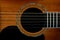 Mahogany Acoustic Guitar Soundhole and Rosette Inlay Closeup