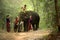 The mahout and the elephant at surin,Thailand