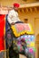 Mahout riding decorated elephant inside Jaleb Chowk main courty