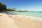 Maiahula Beach in Hawaii, USA with white sand and palm trees