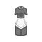 Maid costume icon, black monochrome style