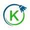 Maid House Cleaning Logo On Letter K Concept. Maid Logo, Cleaning Brush Icon