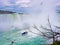 Maid of the mist : traveller boat travelling into Niangara Falls, Canada side (Horseshoe falls)