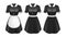 Maid Uniform Elegant Textile Clothes Set Vector