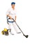 Maid with vacuum cleaner