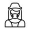 Maid Wearing mask Vector Icon which can easily modify or edit