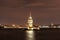 The Maiden`s Tower in the Bosphorus strait, Istanbul, evening view