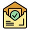 Mail approve icon vector flat