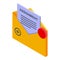 Mail assignment icon, isometric style