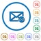 Mail attachment icons with shadows and outlines