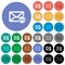 Mail attachment round flat multi colored icons