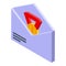 Mail benchmark medal icon isometric vector. Test quality
