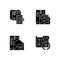 Mail black glyph icons set on white space