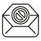 Mail blacklist icon outline vector. User website