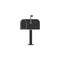 Mail box icon isolated. Mailbox icon. Mail postbox on pole with flag