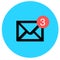 Mail box icon with unread message notification on the top