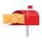 Mail box with letter icon. mailbox envelope correspondence postal mail. Vector illustration