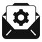 Mail cog battery icon simple vector. Size twin storage