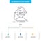 mail, contract, letter, email, briefing Business Flow Chart Design with 3 Steps. Line Icon For Presentation Background Template