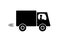 Mail delivery machine, truck icon, man driving
