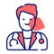 Mail doctor avatar vector icon, physician vector design