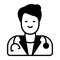 Mail doctor avatar vector icon, physician vector design