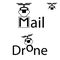 Mail drone delivery and shipping logo vector stamp. Fast moving logo designs template. Creative lettering. Simple vector illustrat