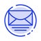 Mail, Email, Message, Global Blue Dotted Line Line Icon