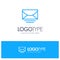 Mail, Email, Message, Global Blue Outline Logo Place for Tagline