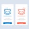 Mail, Email, Message, Global  Blue and Red Download and Buy Now web Widget Card Template