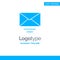 Mail, Email, Text Blue Solid Logo Template. Place for Tagline